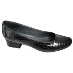 Pantofi dama negri cu toc mic din piele naturala croco intre 34 si 41 - imagine 2