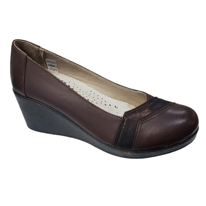 Pantofi dama maro cu platforma din piele naturala BIO FLEX intre 36 si 40 - imagine 2