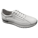 Pantofi sport albi cu siret din piele naturala Rusay intre 40 si 45