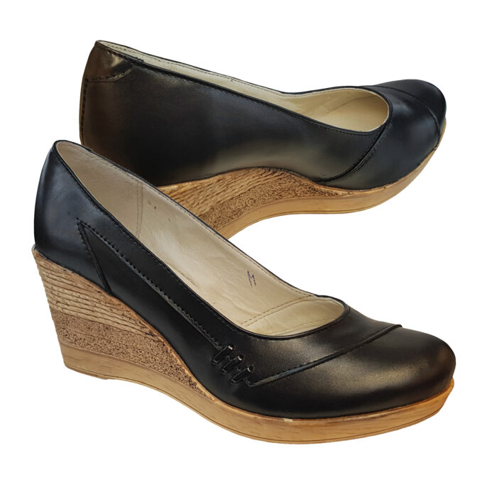 Pantofi dama negri cu platforma din piele naturala marimi intre 34 si 41 - imagine 5