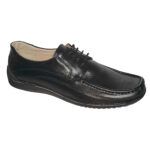 Pantofi/mocasini lati cu siret din piele naturala negri intre 40 si 45 - imagine 2