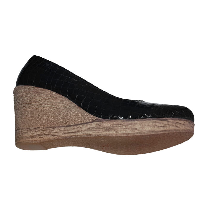 Pantofi dama negri cu platforma din piele naturala croco intre 34 si 41 - imagine 3