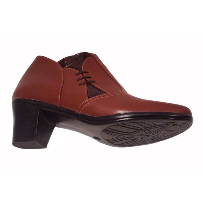 Botine scurte cu toc masiv din piele naturala maro intre 35 si 41 - imagine 4