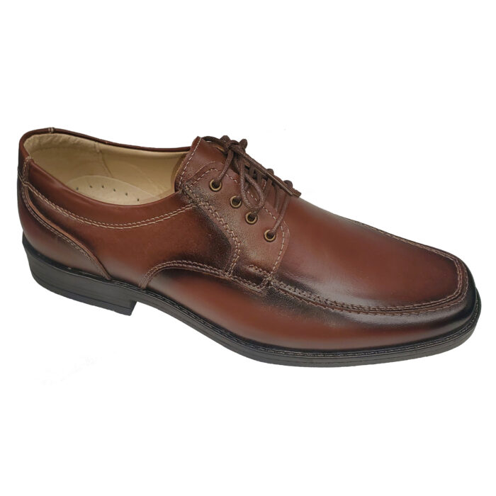 Pantofi lati eleganti din piele naturala maro cu siret intre 40 si 46 - imagine 2