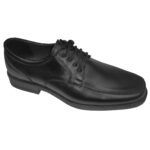 Pantofi lati eleganti din piele naturala negri cu siret intre 40 si 46 - imagine 2