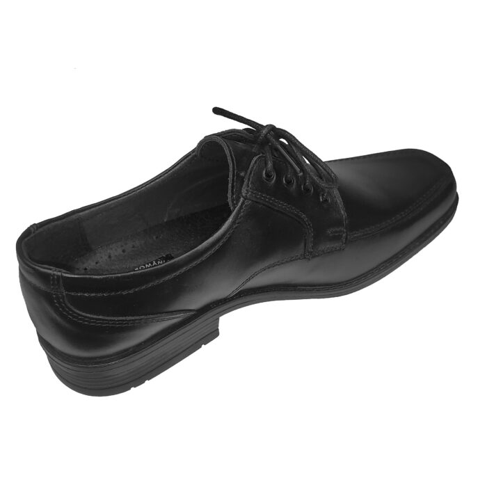 Pantofi lati eleganti din piele naturala negri cu siret intre 40 si 46 - imagine 3
