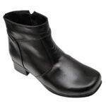 Botine late cu toc masiv din piele naturala negre marimi intre 35 si 41 - imagine 2
