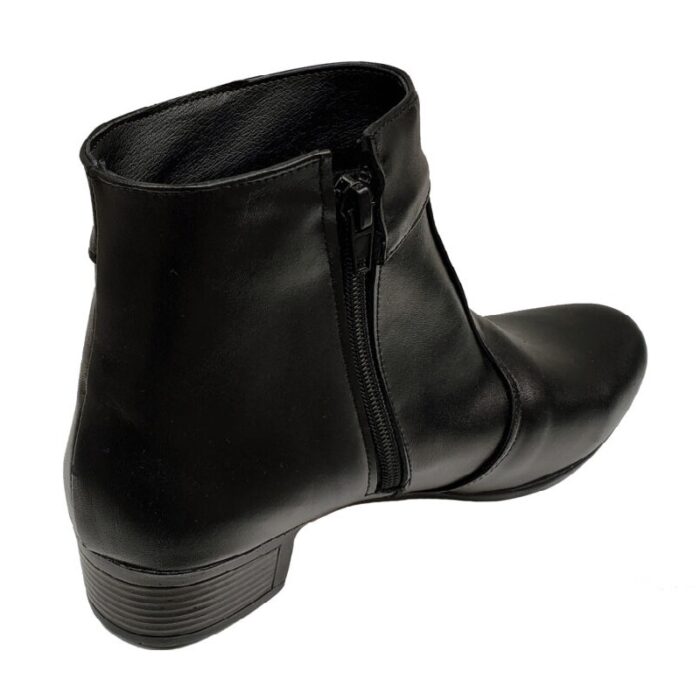 Botine vatuite cu toc din piele naturala negre intre 36 si 41 - imagine 2