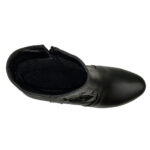 Botine vatuite cu toc din piele naturala negre intre 36 si 41 - imagine 4