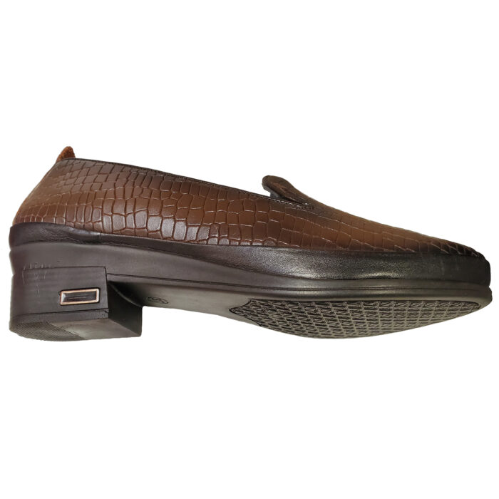 ULTIMA PERECHE Pantofi cu toc masiv de dama din piele naturala maro croco marimea 37 - imagine 3