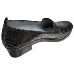 ULTIMA PERECHE Pantofi cu toc masiv de dama din piele naturala negru croco marimea 39 - imagine 2