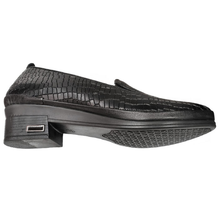 ULTIMA PERECHE Pantofi cu toc masiv de dama din piele naturala negru croco marimea 39 - imagine 3