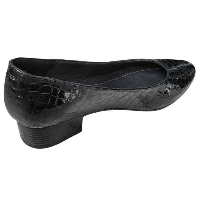 Pantofi dama negri cu toc mic din piele naturala croco intre 34 si 41 - imagine 3