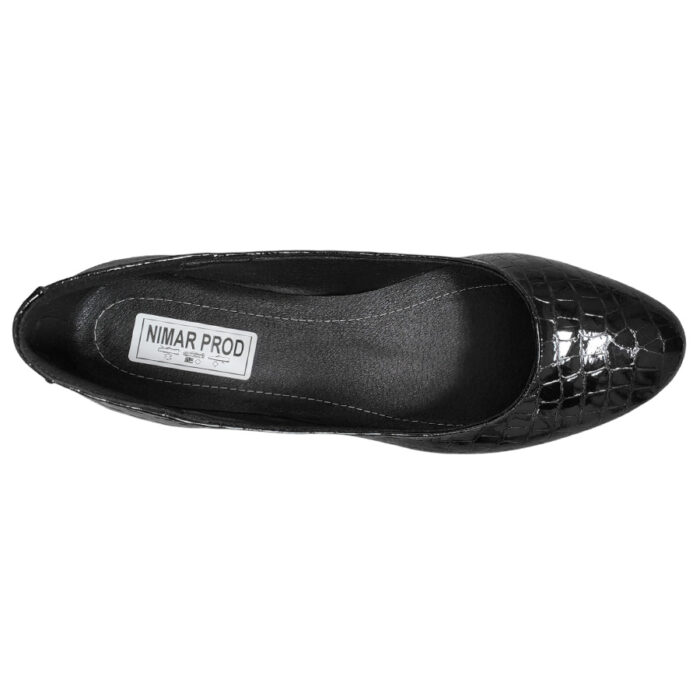 Pantofi dama negri cu toc mic din piele naturala croco intre 34 si 41 - imagine 6