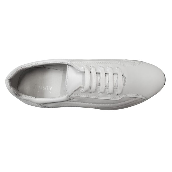 Pantofi sport albi cu siret din piele naturala Rusay intre 40 si 45 - imagine 4
