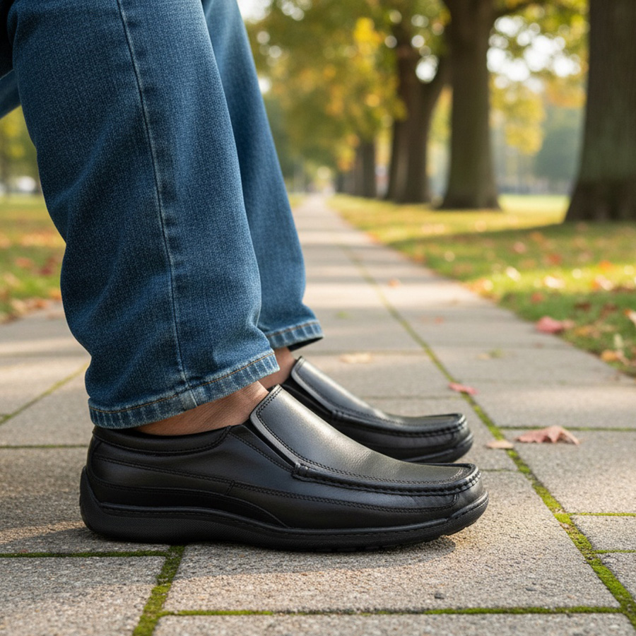 pantofi-mocasini-lati-din-piele-naturala-negri-intre-40-si-45 Pantofi/mocasini lati din piele naturala negri intre 40 si 44 - imagine 1