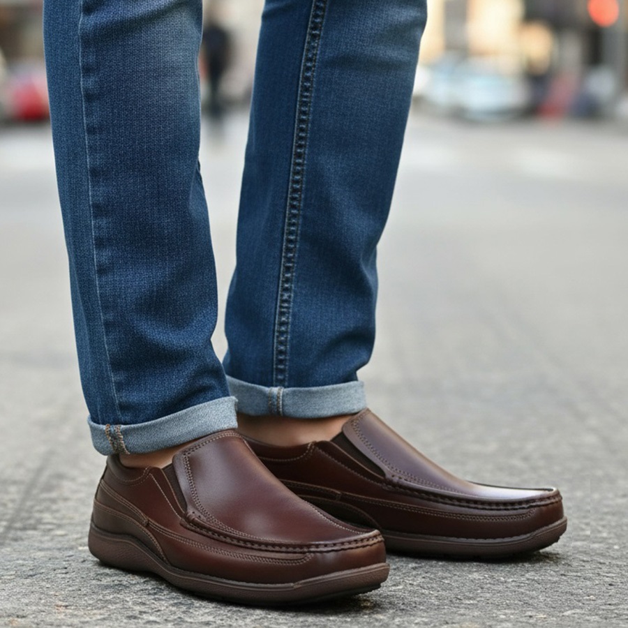 pantofi-mocasini-lati-din-piele-naturala-maro-intre-40-si-45 Pantofi/mocasini lati din piele naturala maro intre 40 si 44 - imagine 1