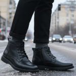 Ghete barbatesti casual din piele naturala negre intre 39 si 45