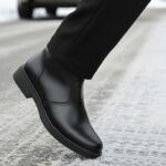 Cizme barbatesti inalte din piele naturala cu fermoar intre 39 si 44 - imagine 5