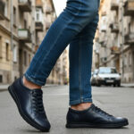 Pantofi bleumarin cu siret mascat din piele naturala marimi intre 39 si 44