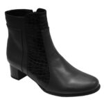 Botine dama cu toc gros elegante din piele naturala negre intre 35 si 40 - imagine 2