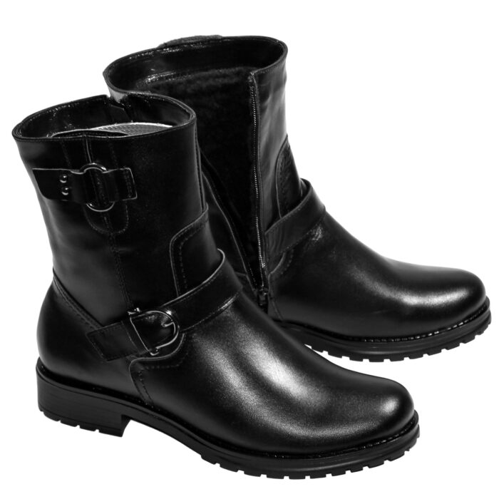 Cizme dama scurte din piele naturala negre imblanite intre 36 si 40 - imagine 3