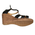 Sandale dama cu platforma negre din piele naturala intre 34 si 41 - imagine 3