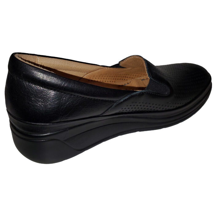 Pantofi de vara dama Bio Flex din piele naturala perforata negri intre 36 si 40 - imagine 3