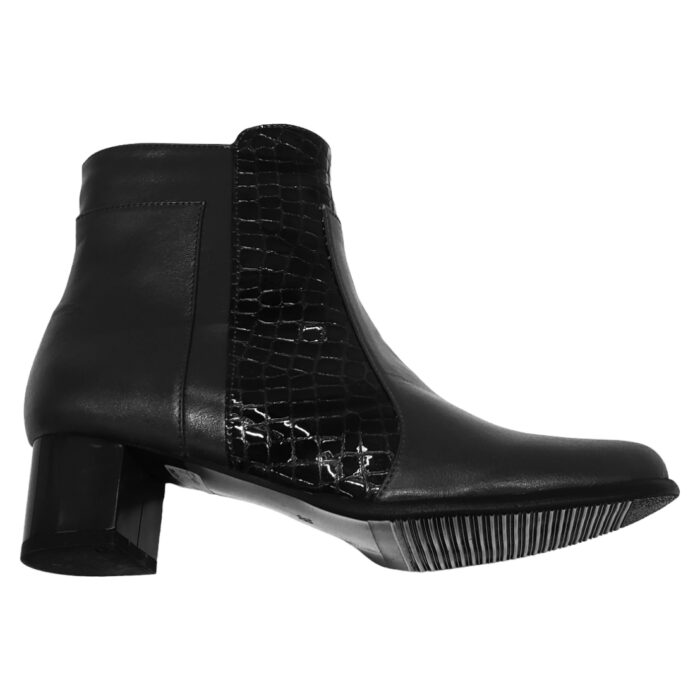 Botine dama cu toc gros elegante din piele naturala negre intre 35 si 40 - imagine 4