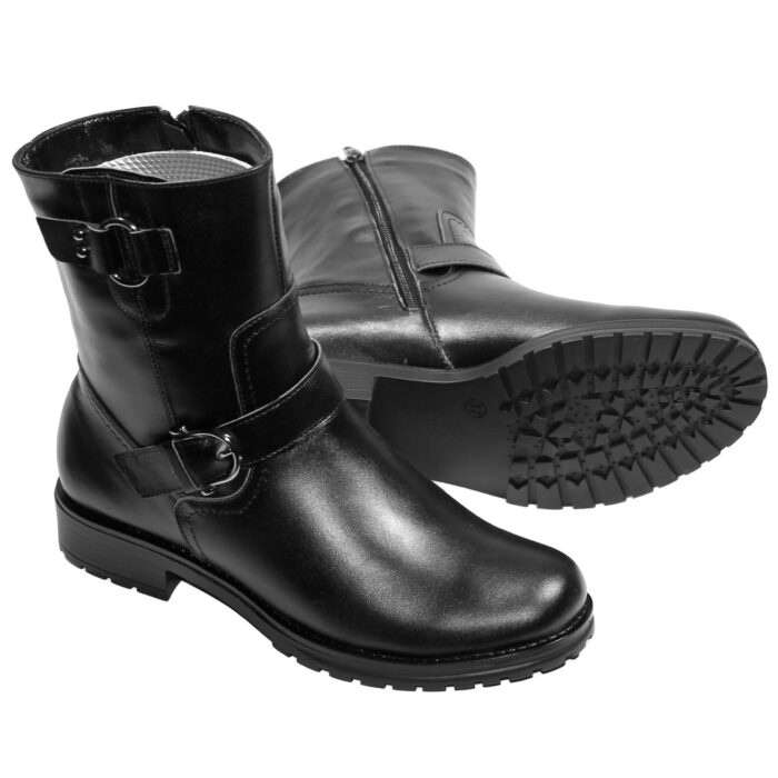 Cizme dama scurte din piele naturala negre imblanite intre 36 si 40 - imagine 4