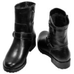 Cizme dama scurte din piele naturala negre imblanite intre 36 si 40 - imagine 5