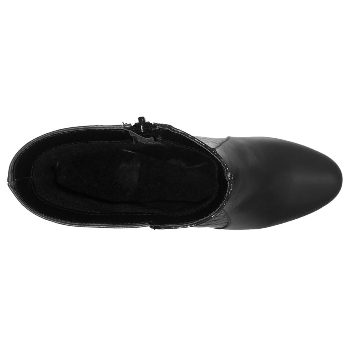 Botine dama cu toc gros elegante din piele naturala negre intre 35 si 40 - imagine 5
