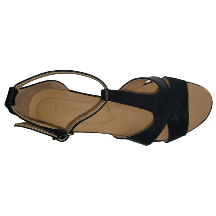 LICHIDARE-Sandale dama cu toc masiv negre din piele naturala marimea 37 si 40 - imagine 4