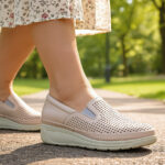 Pantofi de vara dama Bio Flex din piele naturala perforata bej intre 36 si 40