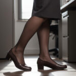 Pantofi dama cafenii eleganti cu toc masiv din piele naturala Dogati intre 36 si 40