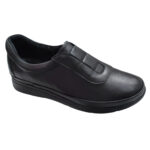 Pantofi dama usori din piele naturala negri BIO FLEX Confort cu elastic marimile 38 si 39