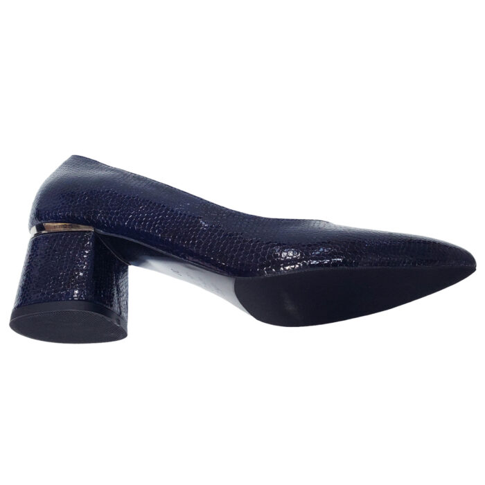 Pantofi dama eleganti Dogati din piele naturala croco bleumarin intre 36 si 40 - imagine 4