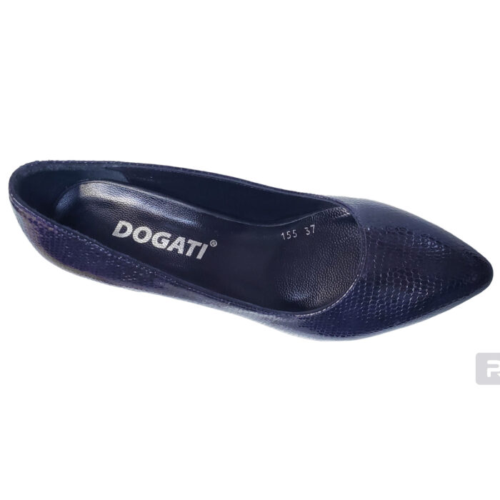 Pantofi dama eleganti Dogati din piele naturala croco bleumarin intre 36 si 40 - imagine 5