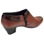 Botine dama scurte cu toc masiv din piele naturala maro intre 35 si 41 - imagine 3