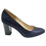 Pantofi dama eleganti indigo cu toc patrat din piele naturala intre 35 si 40 - imagine 2