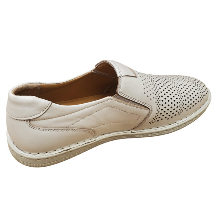 Pantofi barbati usori crem din piele naturala perforata intre 40 si 44 - imagine 3