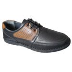 Pantofi barbati usori negri cu siret din piele naturala perforata marimile 40 si 41 - imagine 2