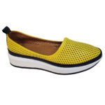 Pantofi dama sport-casual din piele naturala perforata galbeni Dogati intre 36 si 40