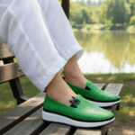 Pantofi dama sport-casual din piele naturala verzi Dogati intre 36 si 40