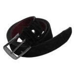 Curea din piele naturala intoarsa neagra intre 95cm si 125cm