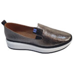 LICHIDARE Pantofi dama sport-casual din piele naturala gri-argintii Dogati intre 36 si 40