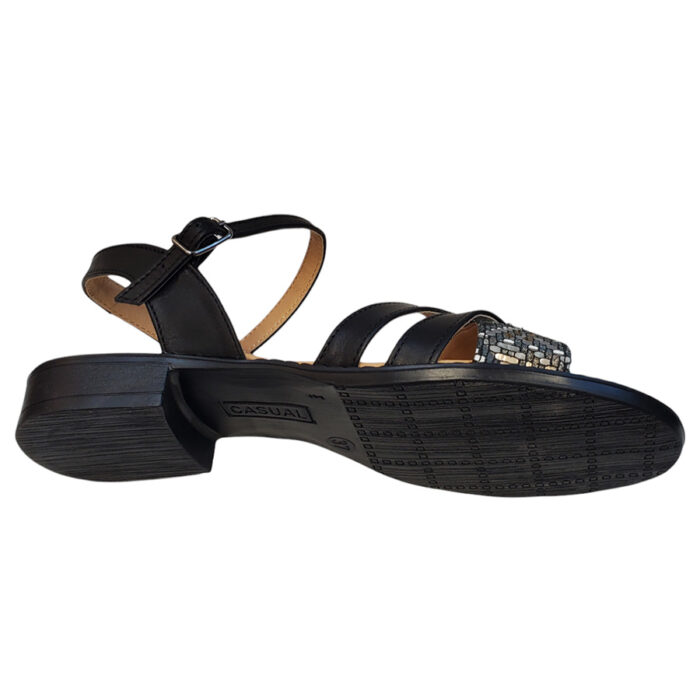 Sandale dama negre cu toc mic din piele naturala intre 35 si 40 - imagine 4