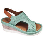 Sandale dama cu platforma bleu din piele naturala intre 36 si 40 - imagine 2