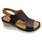 Sandale dama cu platforma negre din piele naturala intre 36 si 40 - imagine 2