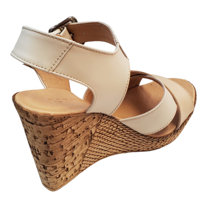 Sandale dama cu platforma crem din piele naturala intre 34 si 41 - imagine 3